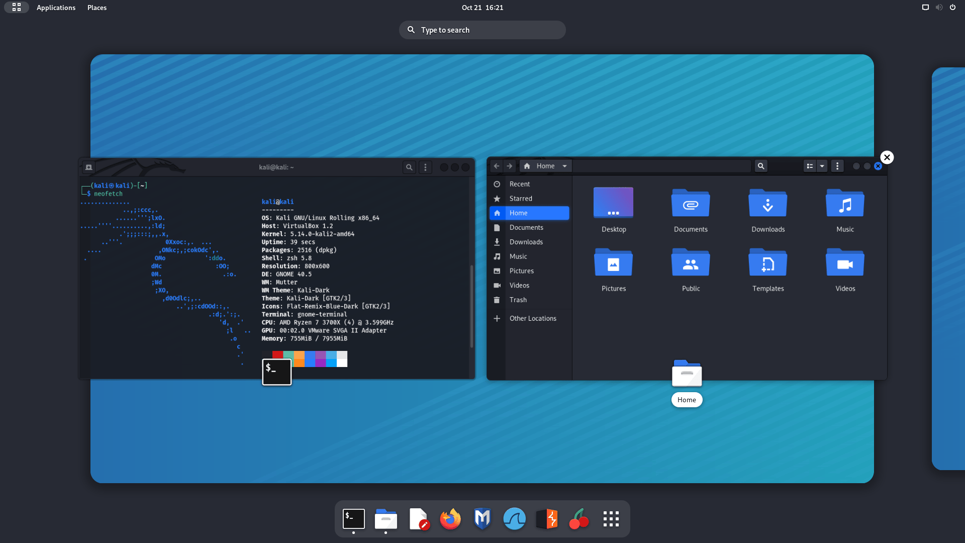 gnome41 overview Kali Linux 2021.4 Release