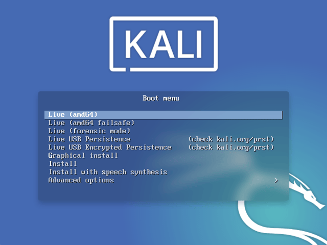 Kali Linux Boot Screen