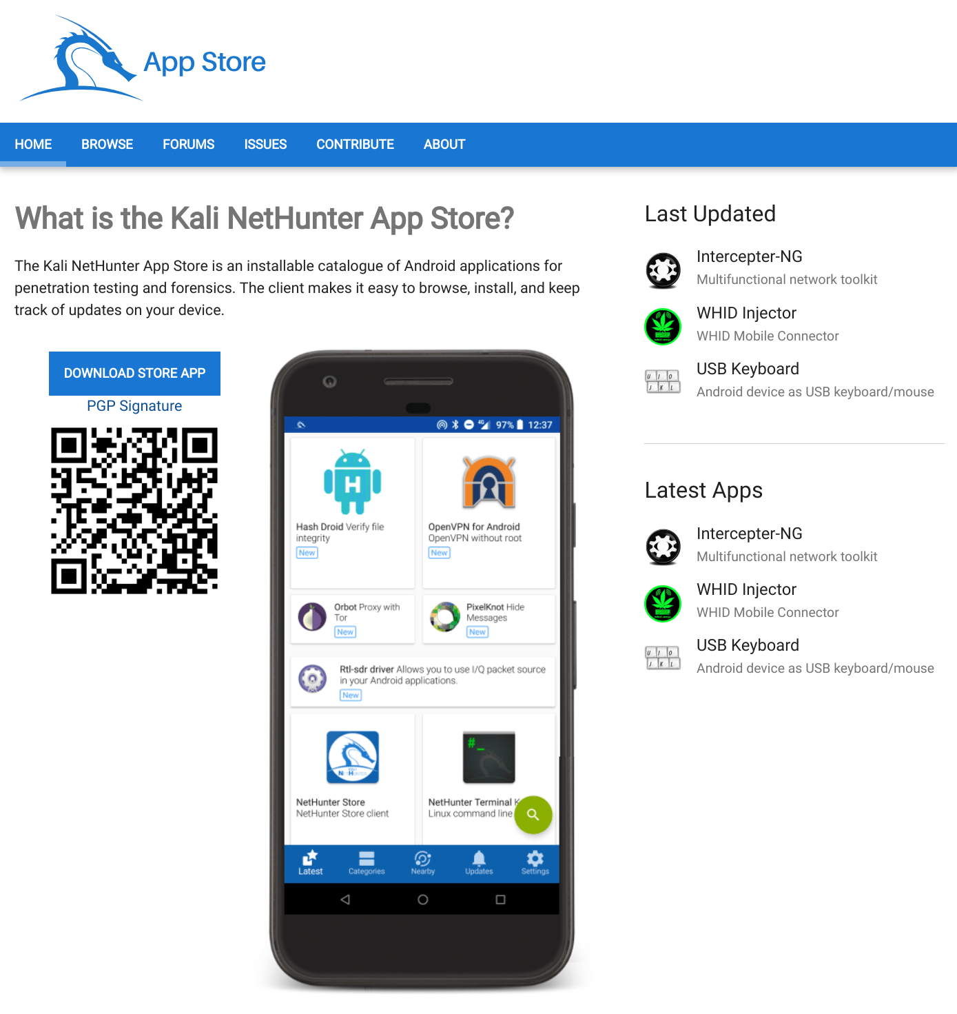 Figure 3: Kali NetHunter App Store