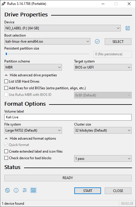 romanforfatter bekæmpe Prelude Making a Kali Bootable USB Drive on Windows | Kali Linux Documentation