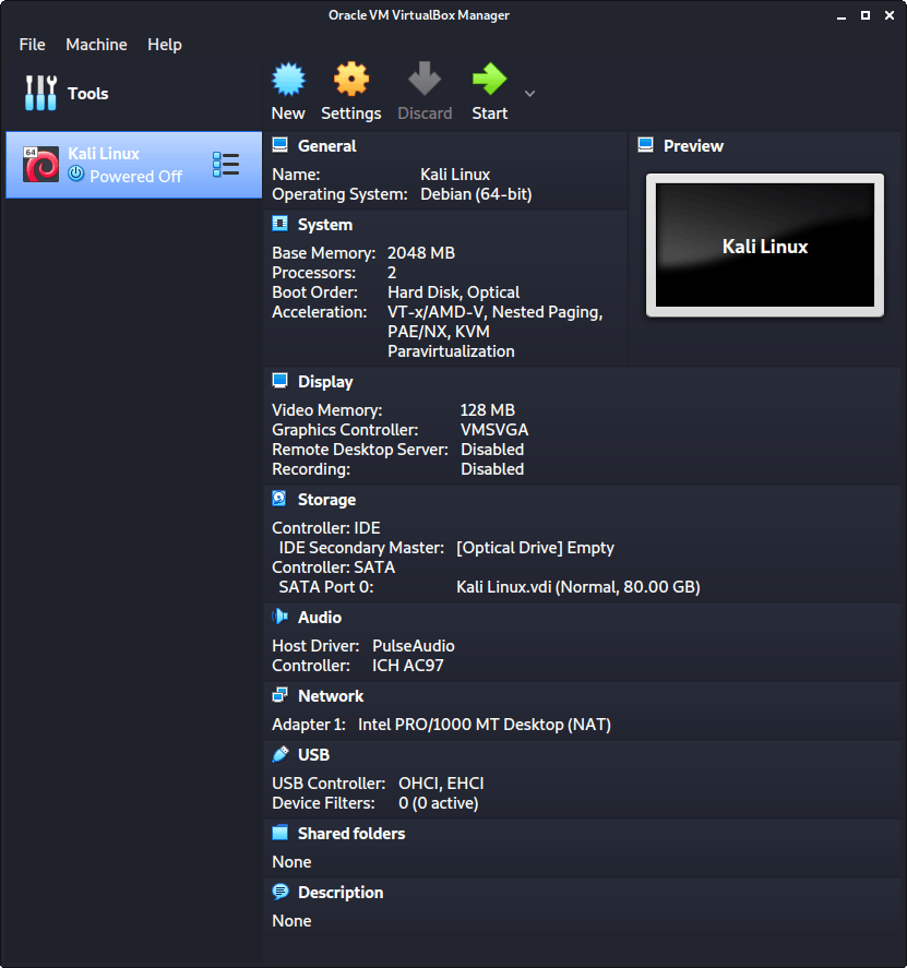 kali linux vbox kali linux vbox
