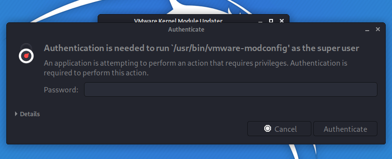 unable to install vmware tools on kali linux read only